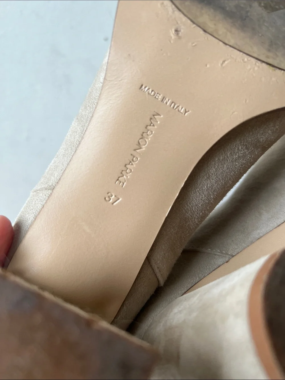 Marion Parke Lola Suede Women's Ankle Boots - Beige-Italy